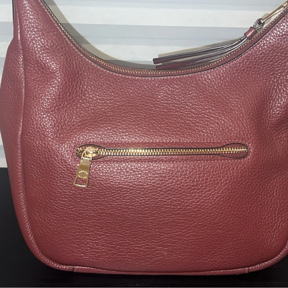 Coach Jules Burgundy Snake Print Leather Hobo Bag
